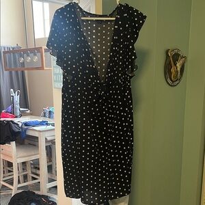 SHEIN Black and White Polka Dot Backless Dress